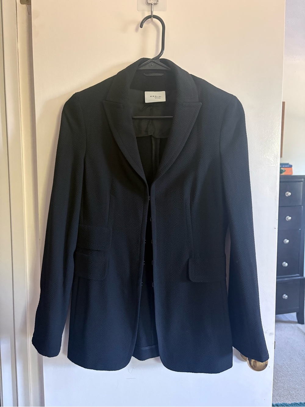 Akris Punto Black Textured Wool Blazer